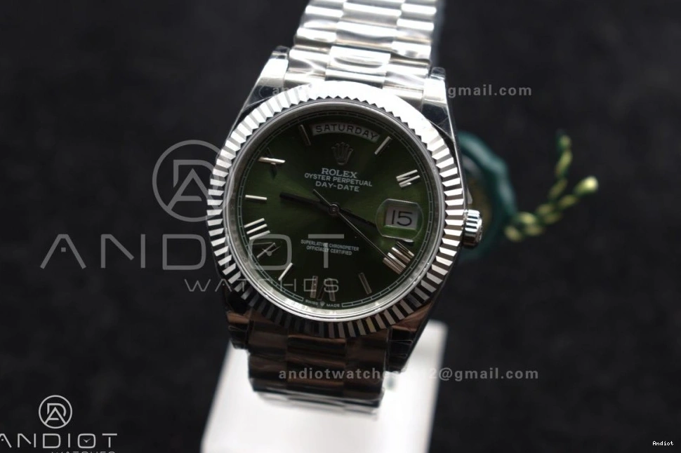 Dial Green on GSF Bracelet DayDate SS Bezel A2836 Gain 40 Roman President Weight 0418